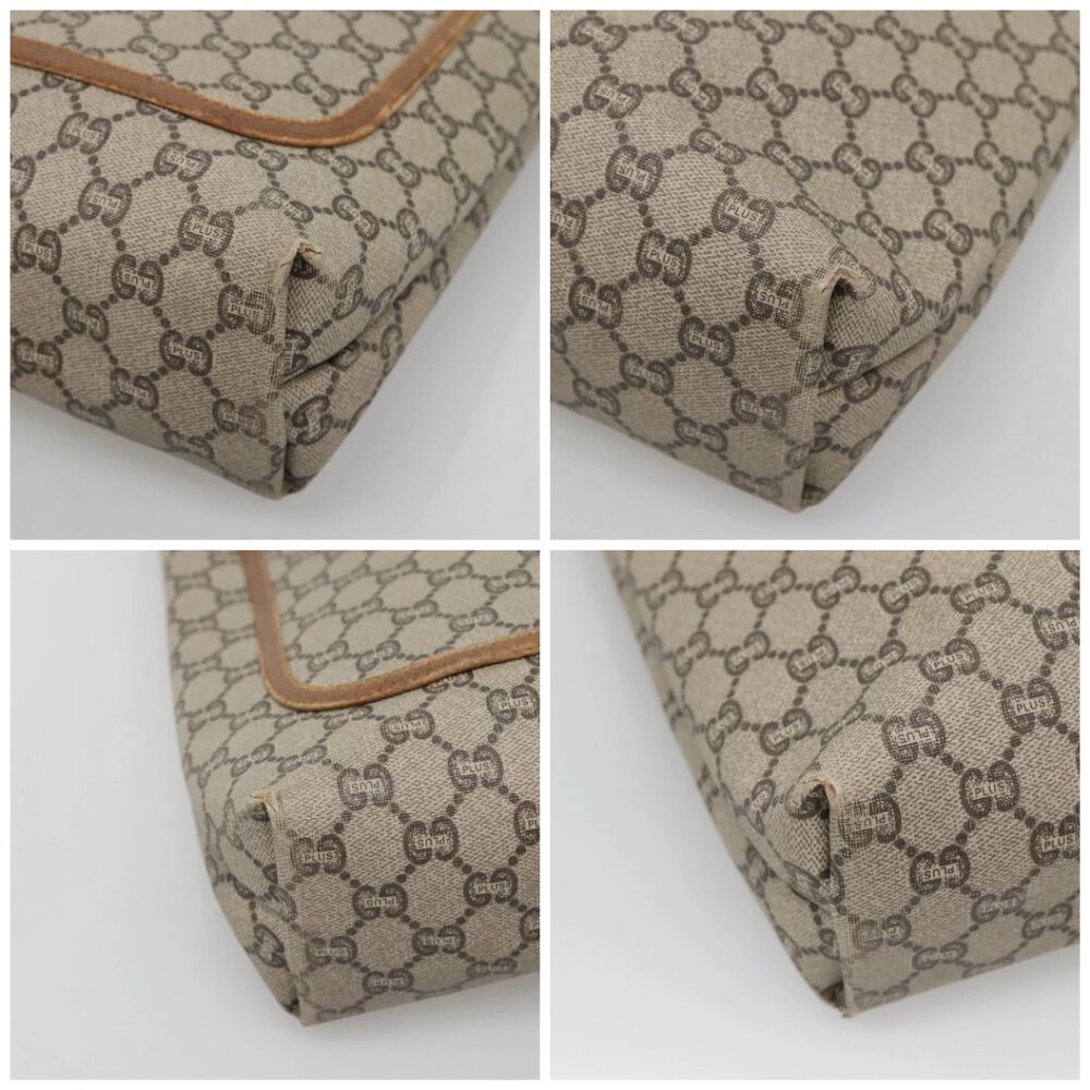 GUCCI GG Plus Supreme Web Sherry Line Tote Bag PVC Beige Gold Auth BA5355 - Picture 14 of 15